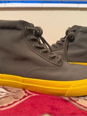 Polo Ralph Lauren Byrn High Top Gray Yellow Sneakers Mens 9.5B Shoes
